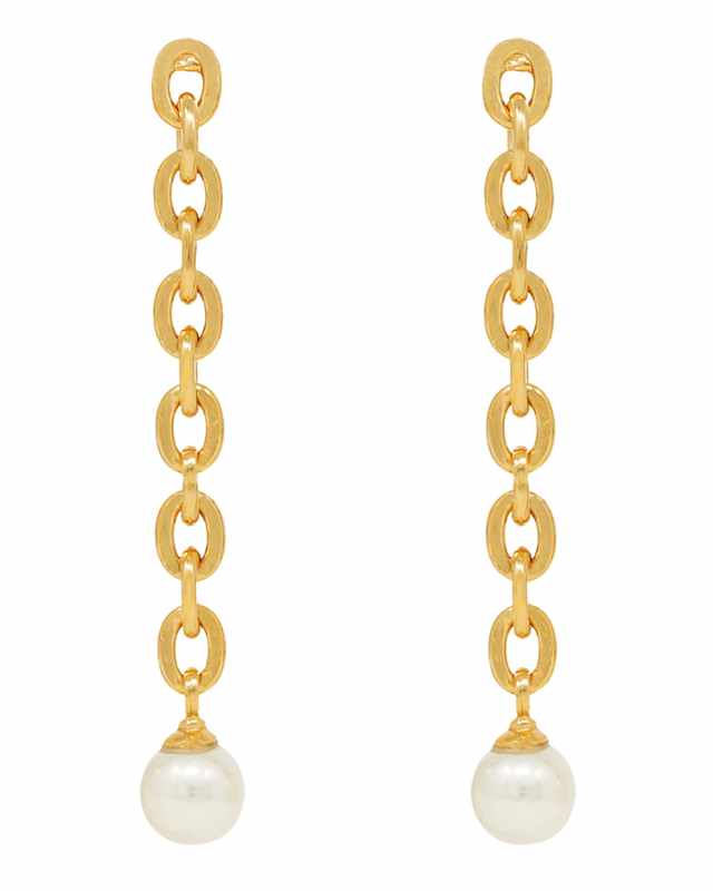 Pearly Chain-Link Earrings