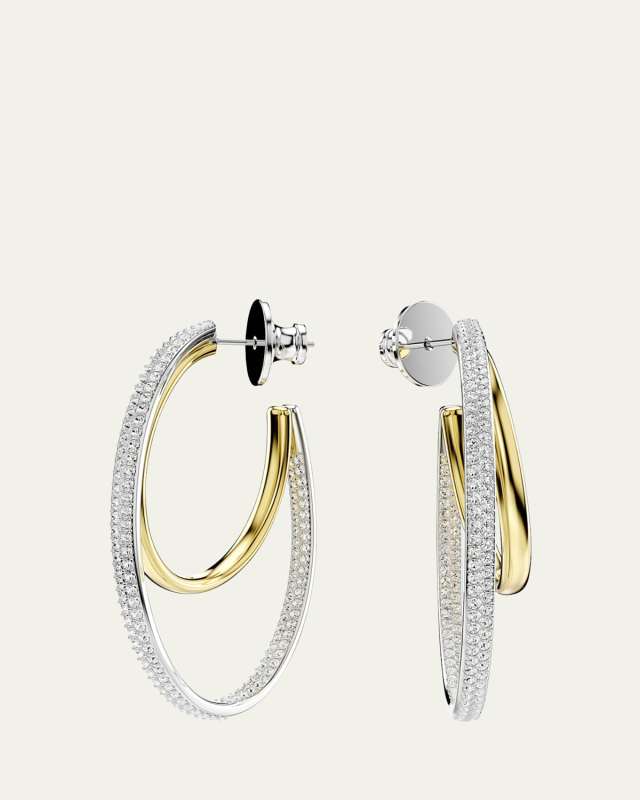 Hyperbola Round Cut Pave Hoop Earrings