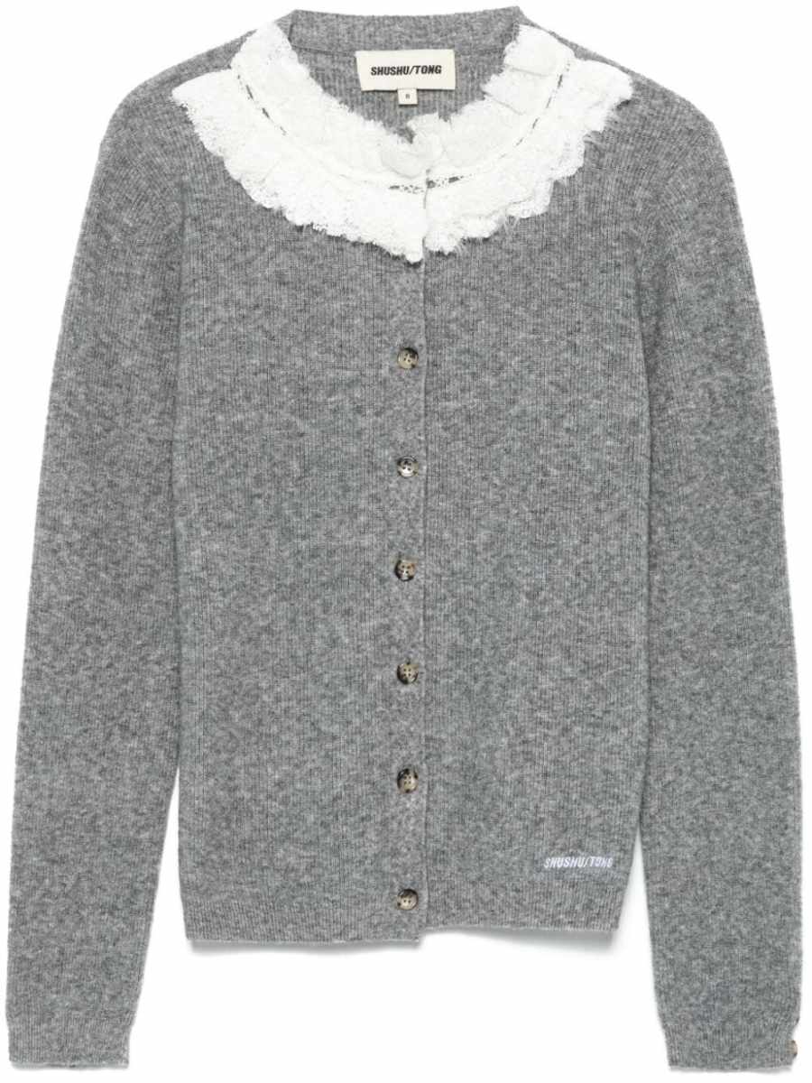 lace-trim cardigan