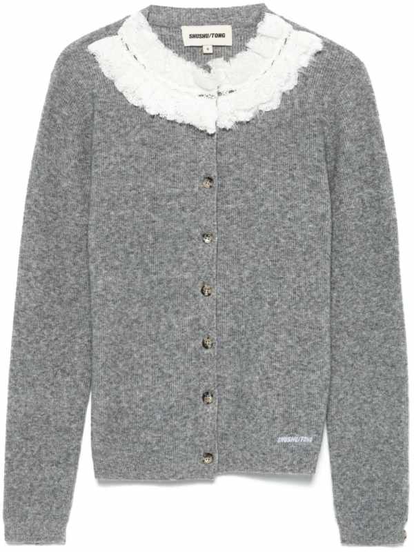 lace-trim cardigan