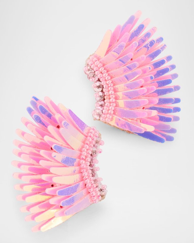 Mini Madeline Earrings, Iridescent Light Pink