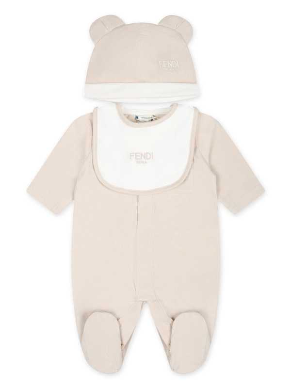 FF logo-embroidered babygrow set