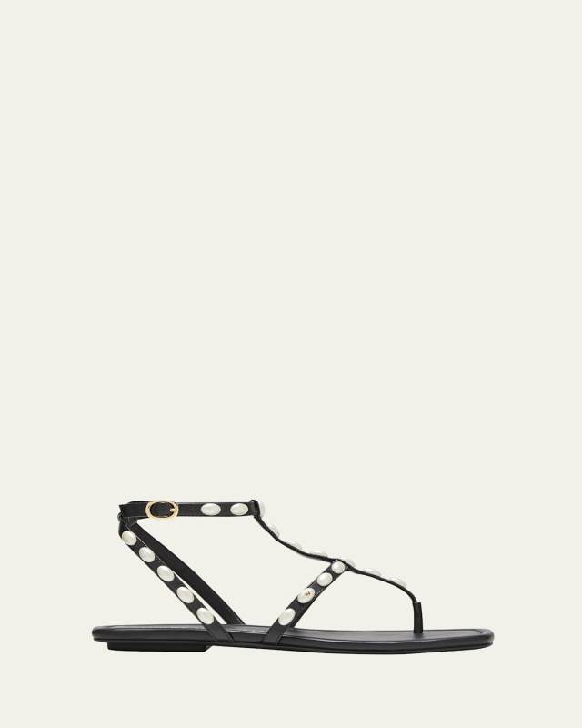 Pearlita Stud T-Strap Sandals