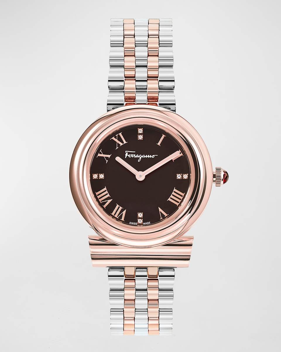 Gancini Watch with Bracelet Strap, Two-Tone