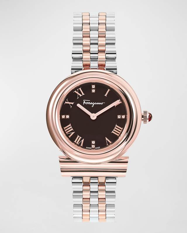Gancini Watch with Bracelet Strap, Two-Tone