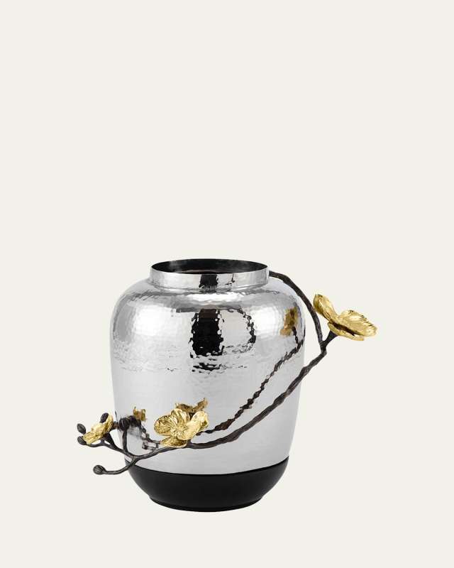 Gold Orchid Medium Rose Vase