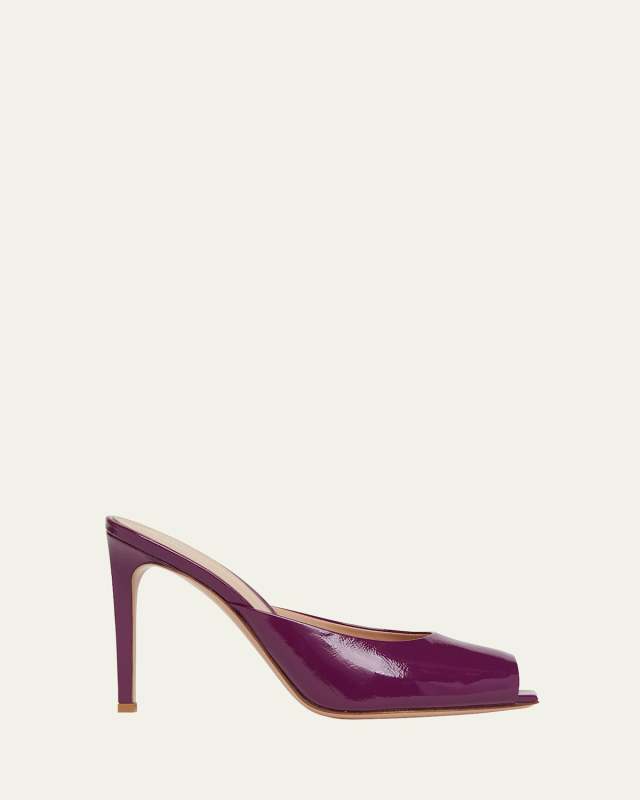 Patent Leather Stiletto Mule Pumps