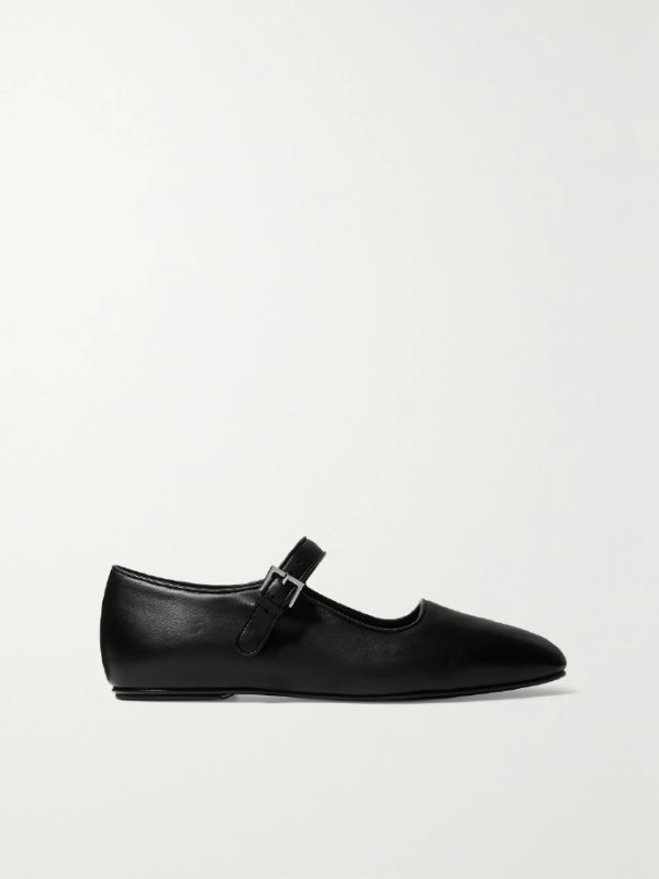 The Row Ava leather Mary Jane ballet flats