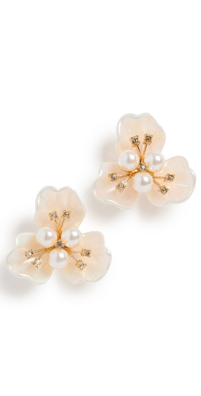 Lele Sadoughi Blossom Button Earrings Pearl