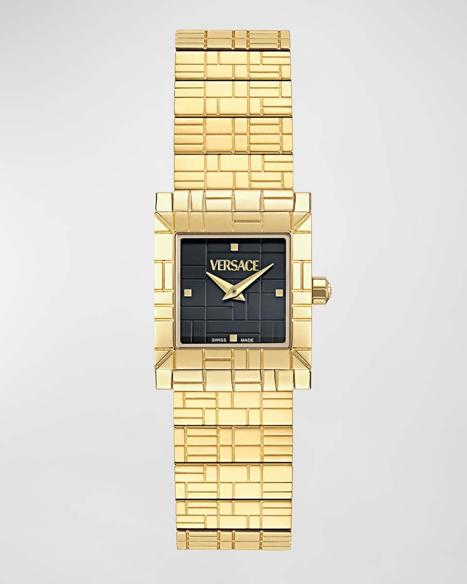 22mm Versace Mosaic Watch with Bracelet Strap, Black