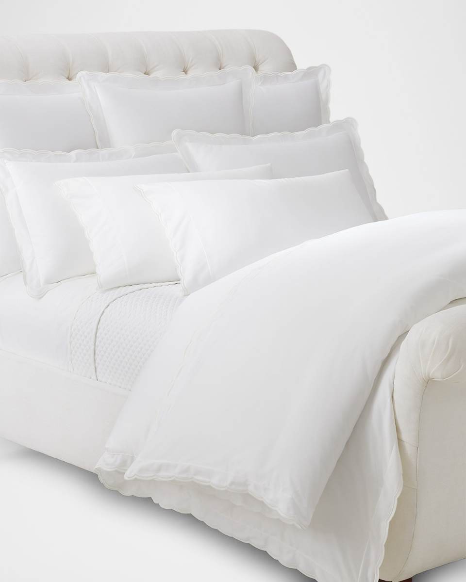 Malin Scalloped Organic Cotton Duvet Cover, KING