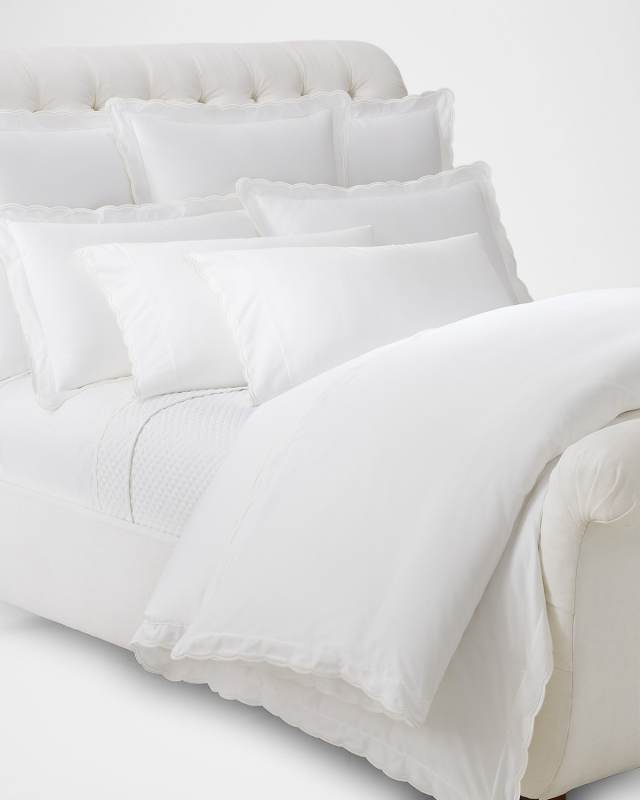 Malin Scalloped Organic Cotton Duvet Cover, KING