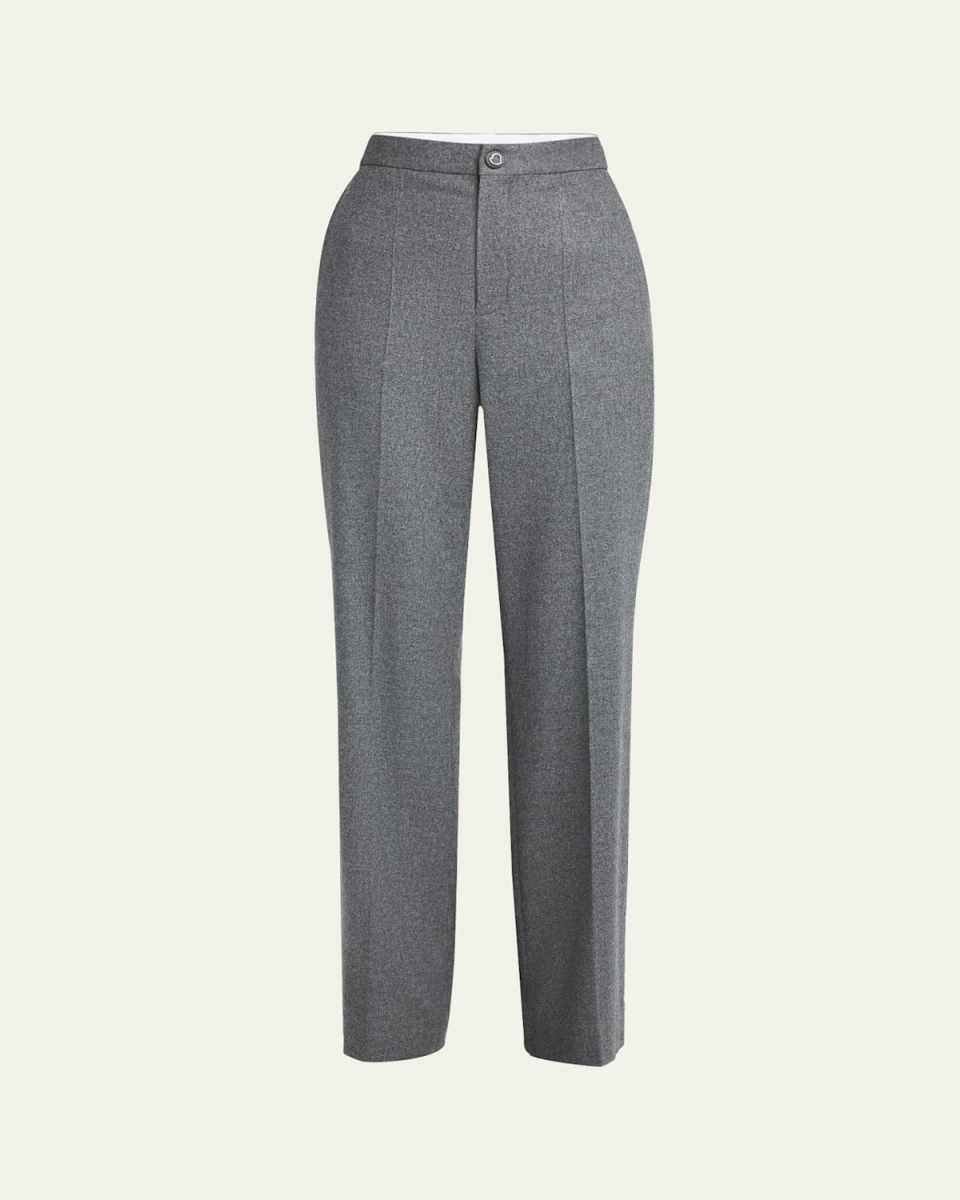 Pleated Wool-Blend Trousers