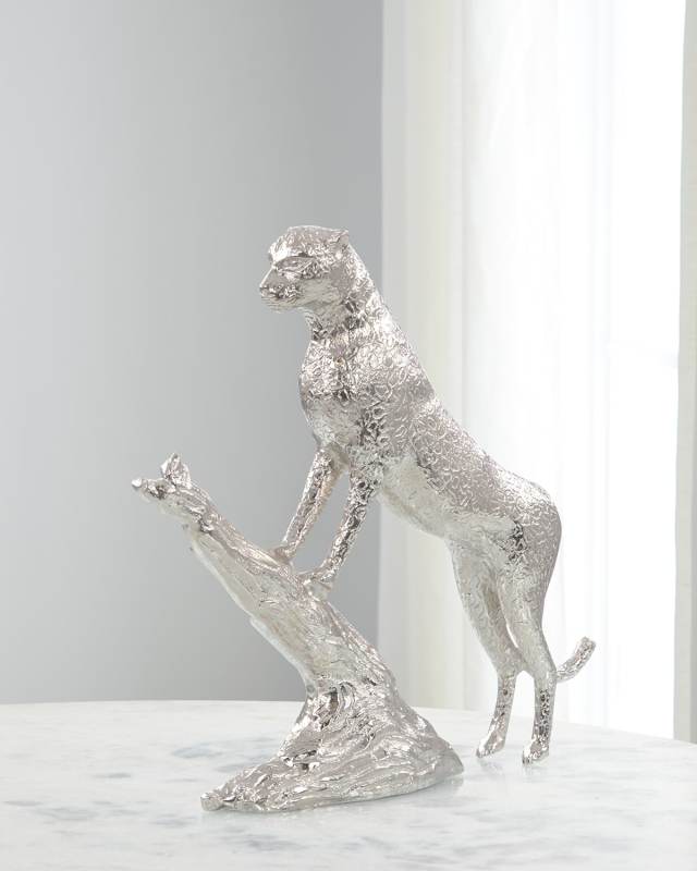 Leopard's Gaze in Verdigris Bronze