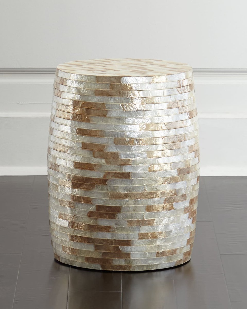 Capiz Barrel Garden Stool