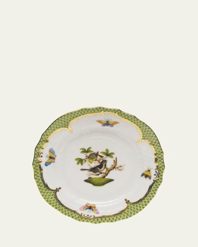 Rothschild Bird Borders Green Bread & Butter Plate #1