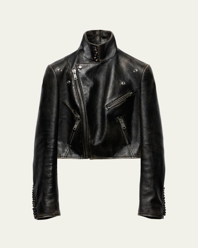 Vintage Leather Biker Jacket