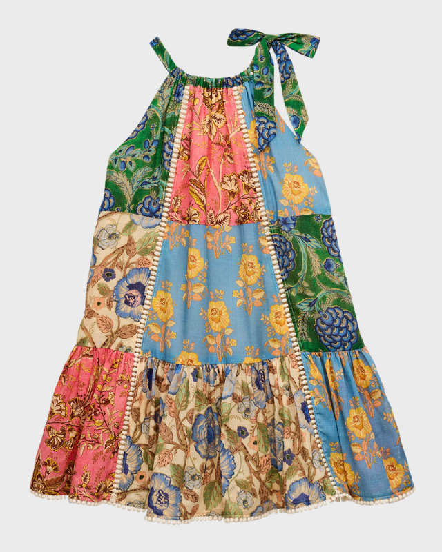 Girl's Junie Halter Floral Patched Dress, Size 1-