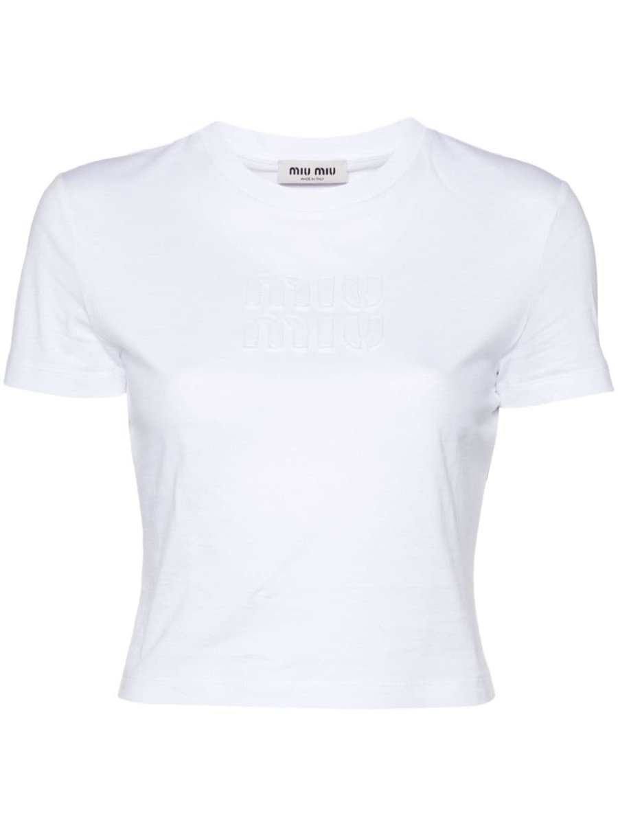 logo-patch cropped T-shirt