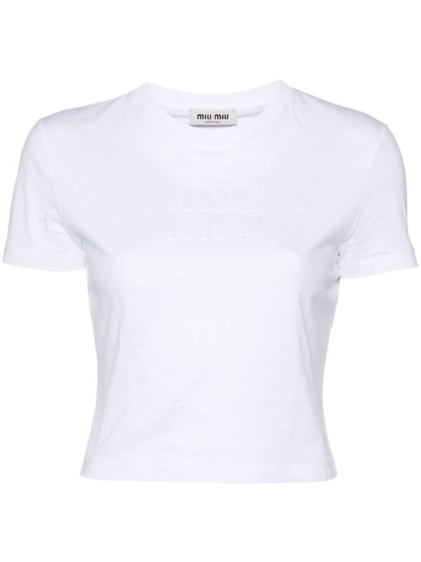 logo-patch cropped T-shirt