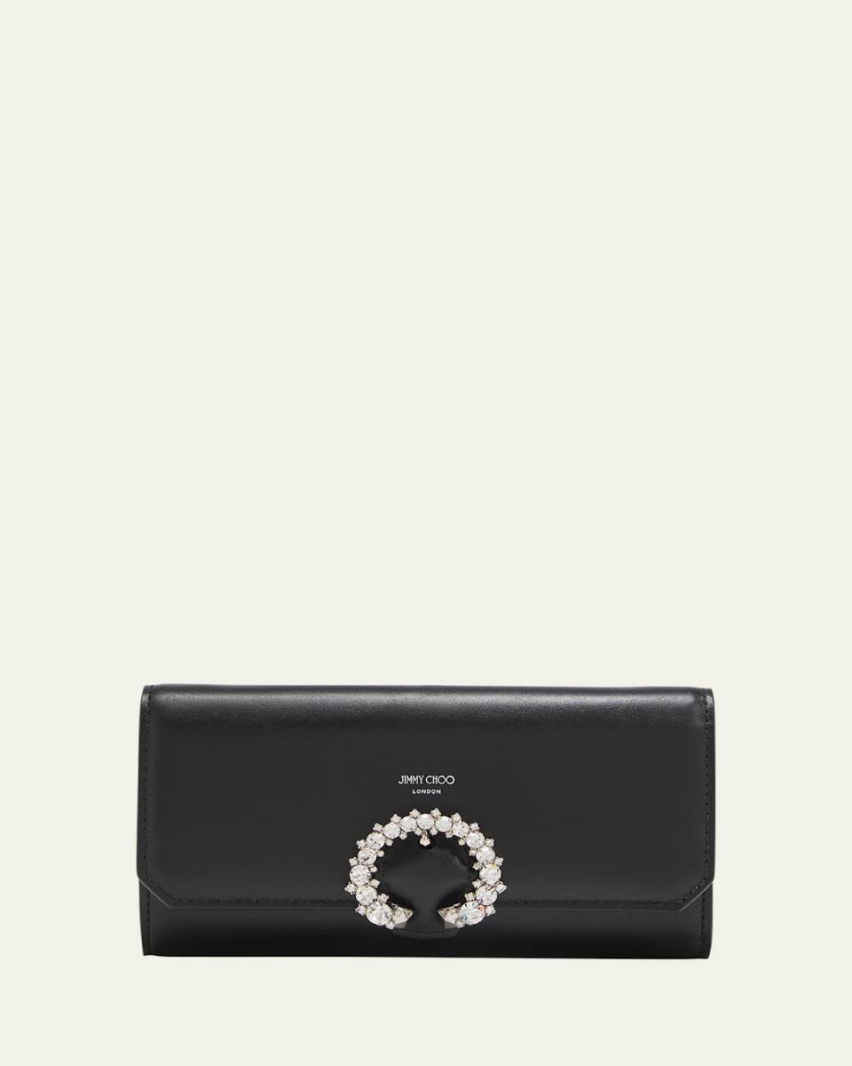 Buckle Flap Leather Wallet on Chain