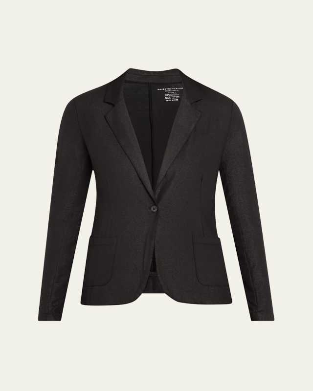 Soft Touch Metallic One-Button Blazer