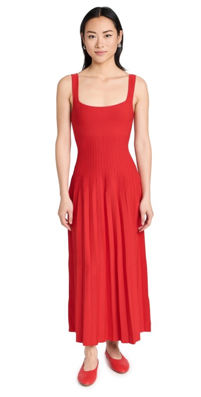 STAUD Ellison Dress Red Rose