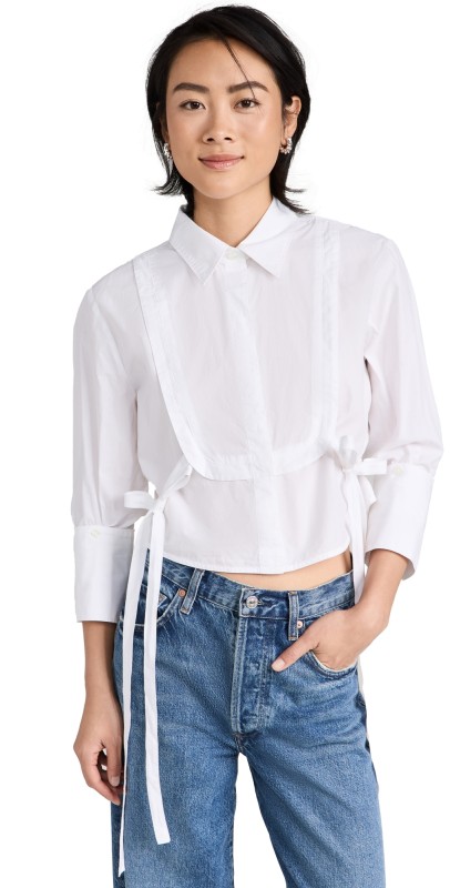 Citizens of Humanity Virginia Tuxedo Bib Shirt Optic White