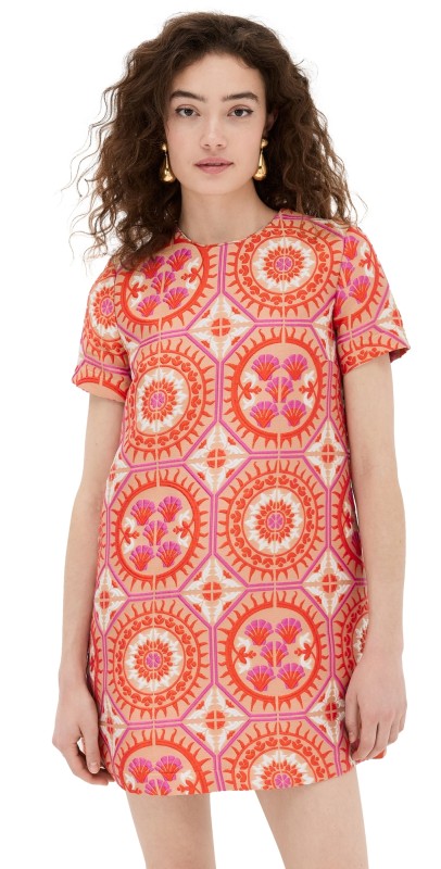 La DoubleJ Mini Swing Dress Sun Jacquard
