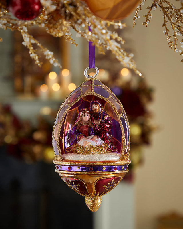 Holy Family Dome Christmas Ornament