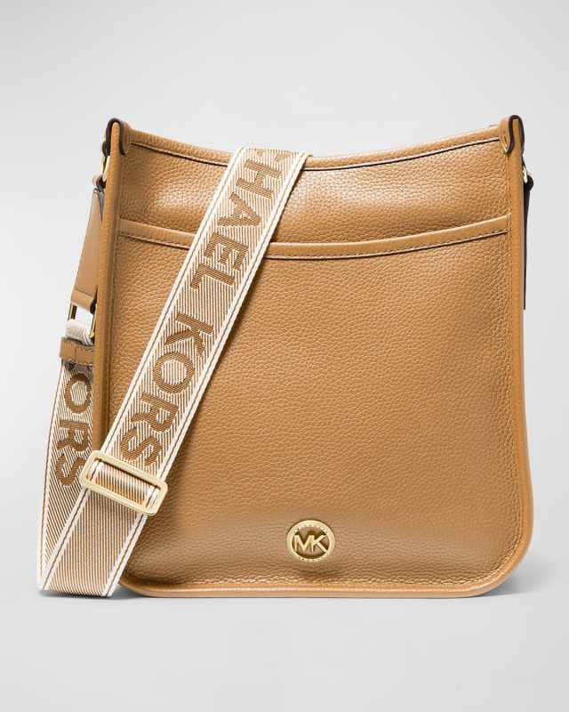 Large North/South Leather Messenger Bag