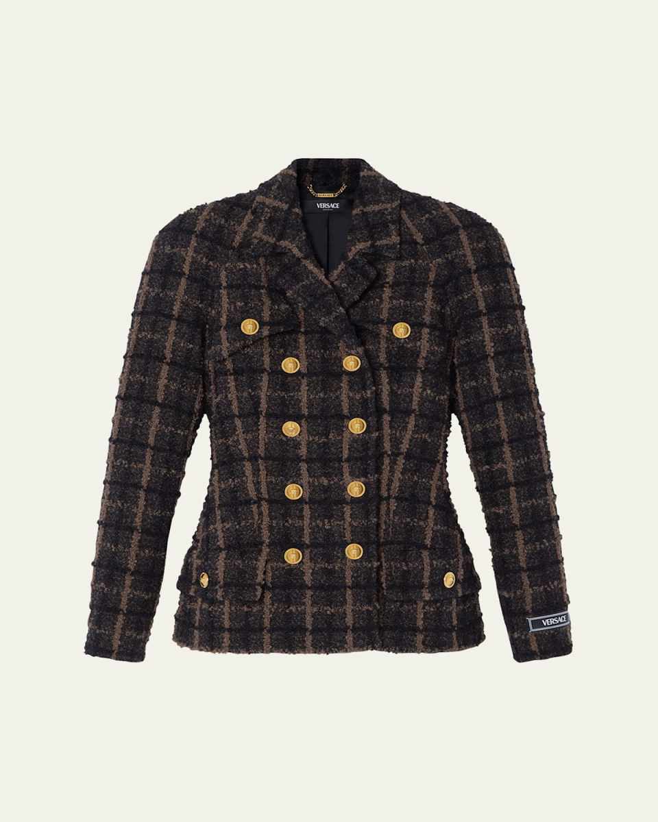 Melange Wool Tweed Blazer Jacket