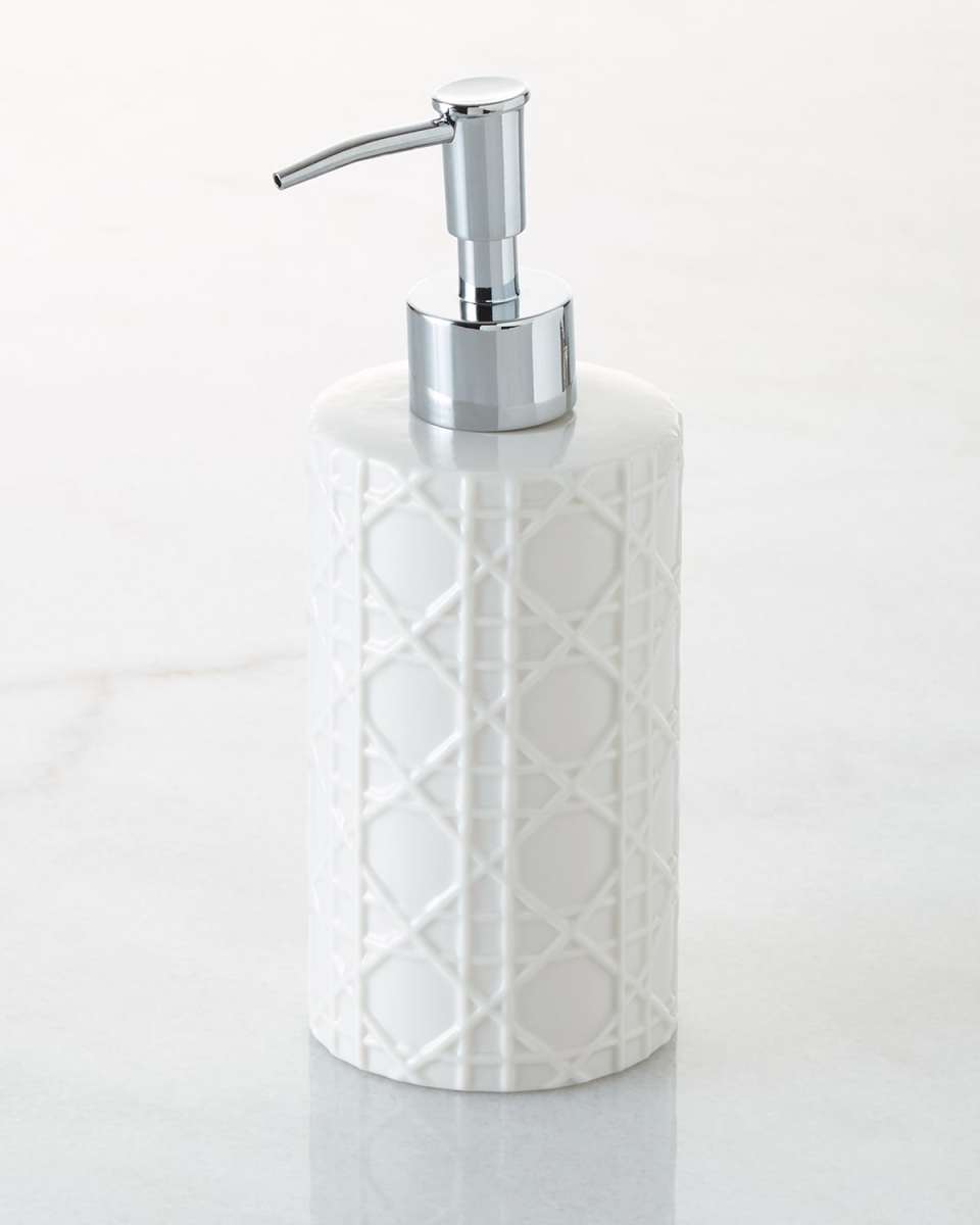 Cane Embossed Porcelain Pump Dispenser