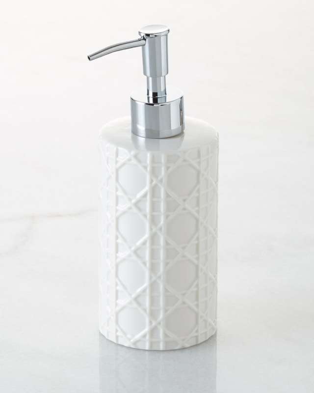 Cane Embossed Porcelain Pump Dispenser