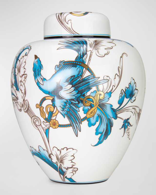 Florentine Turquoise Lidded 9.8" Vase