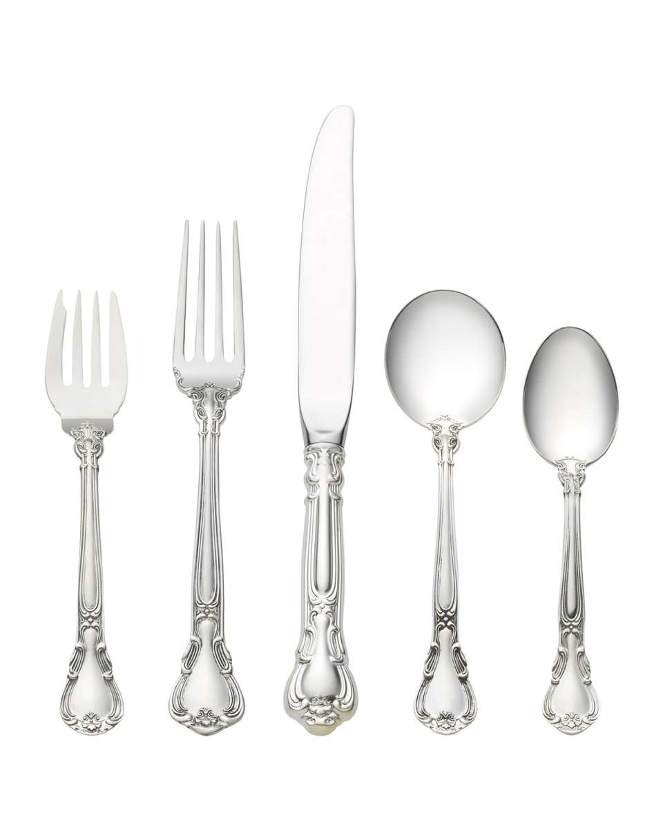 Chantilly 5-Piece Dinner Flatware Setting with Cream Soup Spoon