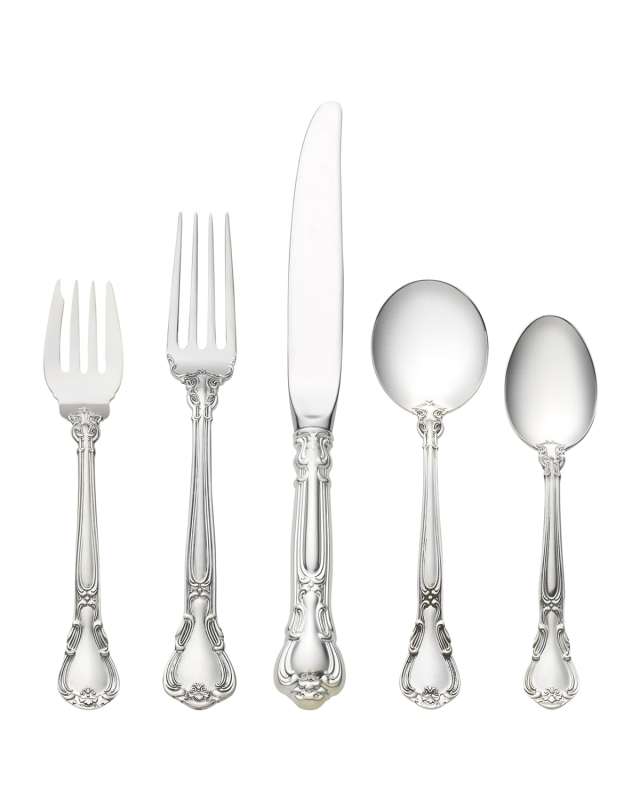 Chantilly 5-Piece Dinner Flatware Setting with Cream Soup Spoon