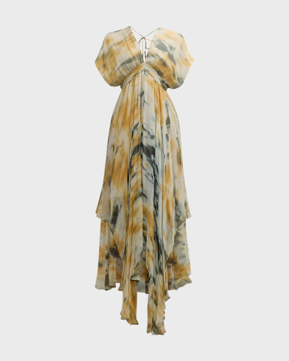 Ines Abstract-Print Asymmetric Dress