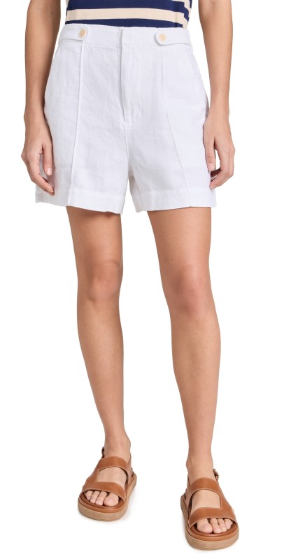 Madewell Refined Linen Clean Tab Shorts Eyelet White
