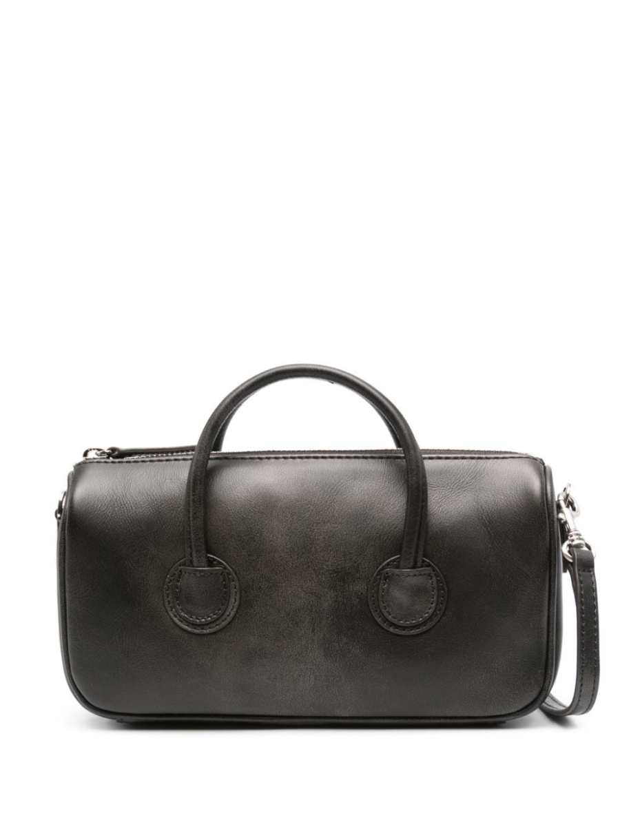 logo-debossed leather tote bag
