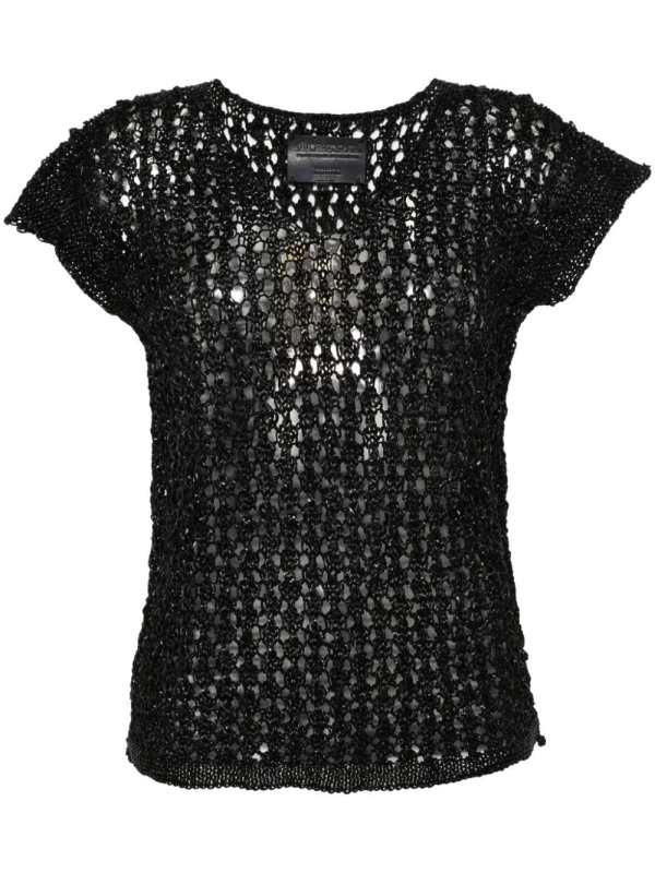 knitted leather top