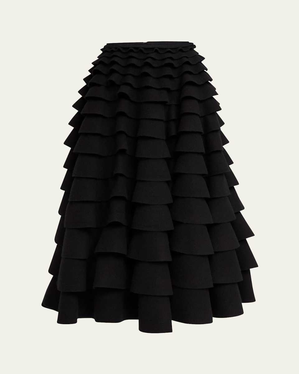 Ruffled Midi Skirt