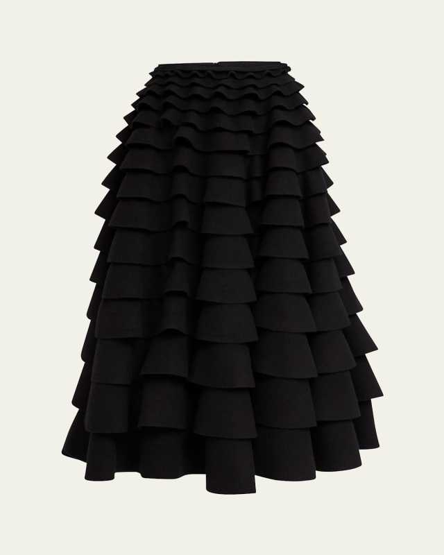 Ruffled Midi Skirt
