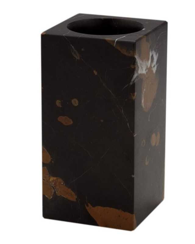 Myrtus Collection Square Black & Gold Marble Tumbler