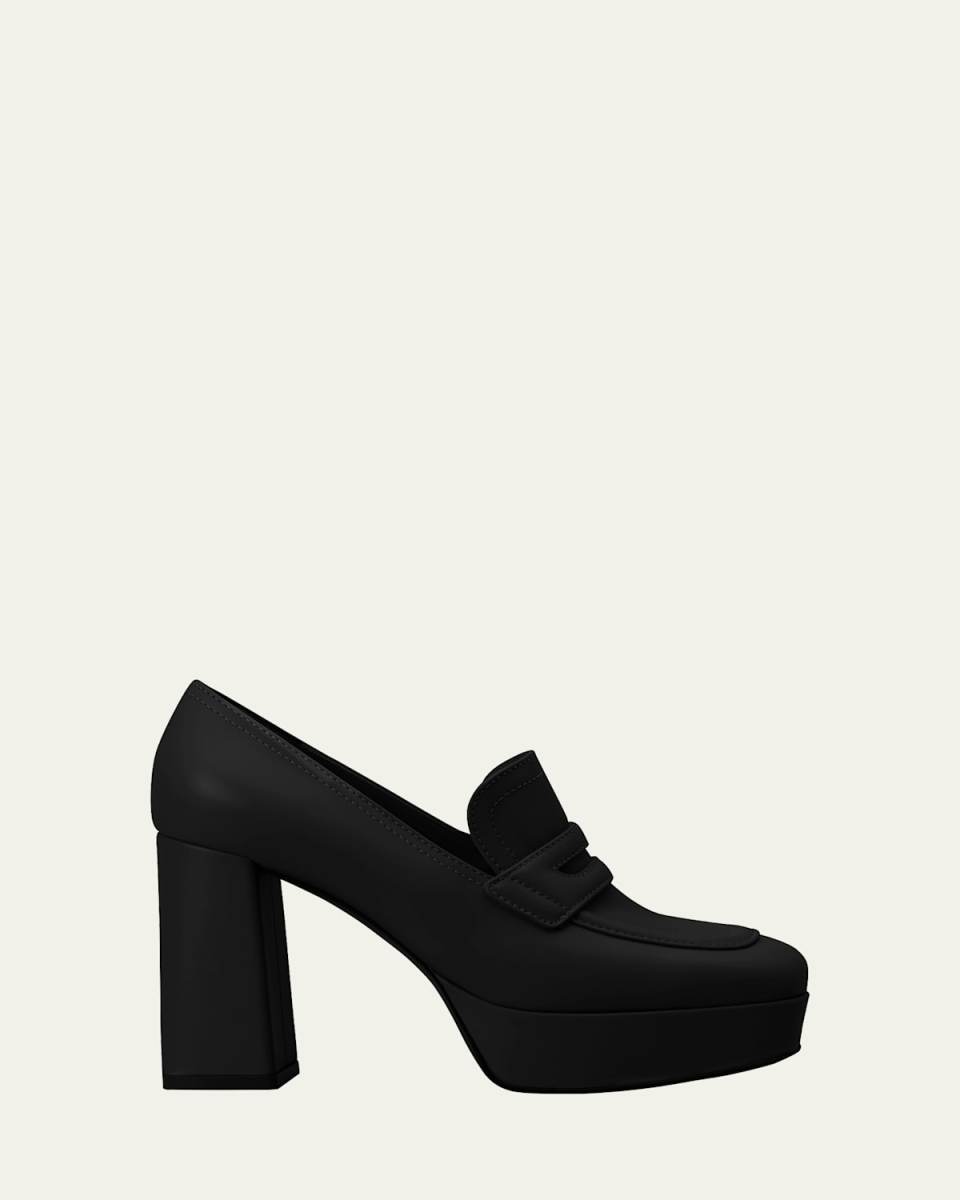 Calfskin Platform Penny Loafers