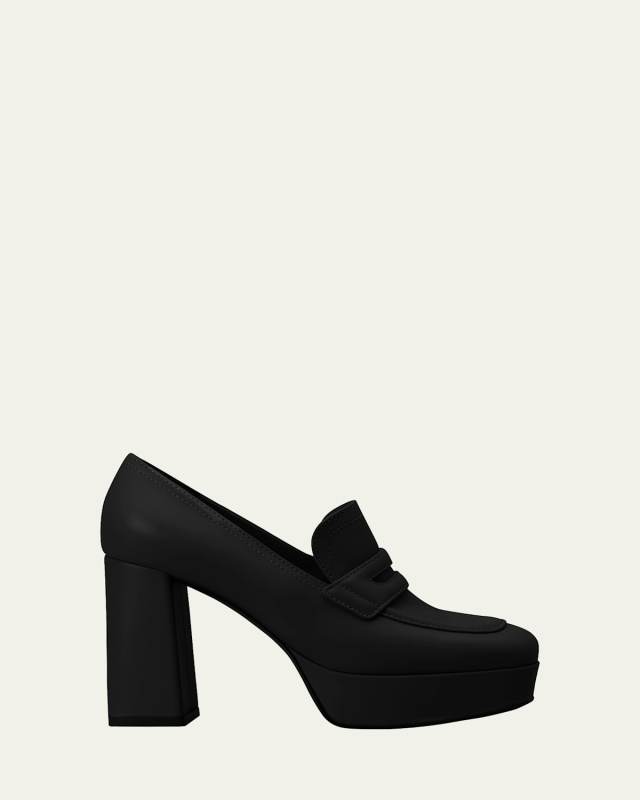 Calfskin Platform Penny Loafers