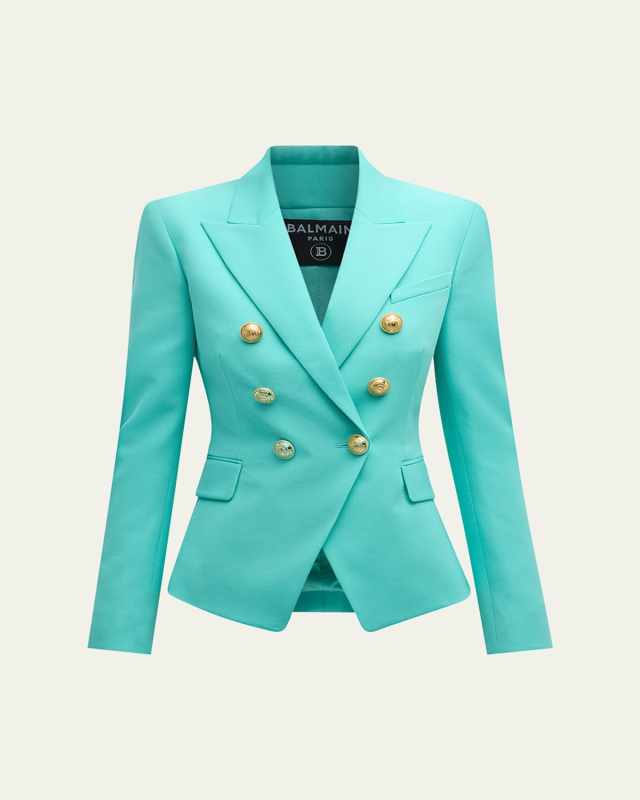 Classic Wool Blazer with Button Detail