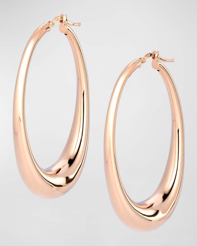 Golden Dreams 18K Rose Gold Oval Hoop Earrings