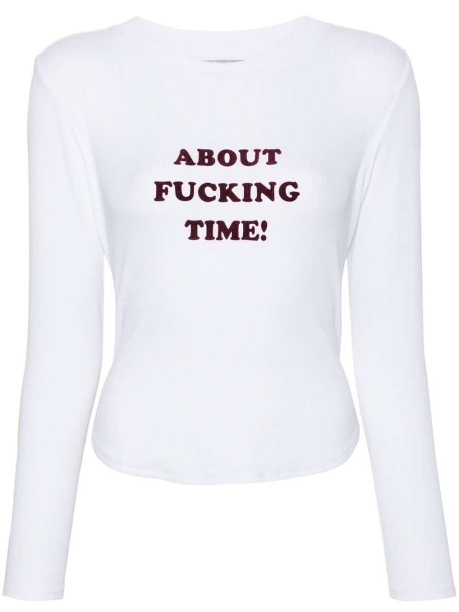 slogan-print T-shirt
