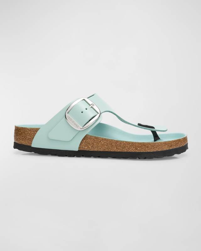 Gizeh Leather Buckle Thong Sandals